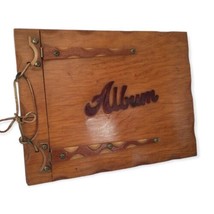 Wood Photo Album Scrapbook Wooden Picture Book No Pages Distressed MCM V... - £29.26 GBP