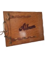 Wood Photo Album Scrapbook Wooden Picture Book No Pages Distressed MCM V... - £28.63 GBP