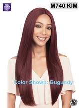 Midway Bobbi Boss Kim HAND-TIED 4&quot; Deep Part Long Straight Synthetic Fiber Wig - £20.41 GBP