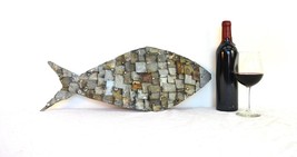 Wine Barrel Ring Wall Art - Fish - Made from retired California wine barrel ring - £143.08 GBP