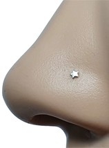 Star Nose Stud Tiny Flat Plain 2mm Piercing 24g (0.4mm) 10mm Post Straight Pin - £5.87 GBP