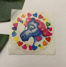 Vintage Lisa Frank Unicorn Sticker Sheet 80s Rainbow Circle Hearts Pony - £17.46 GBP