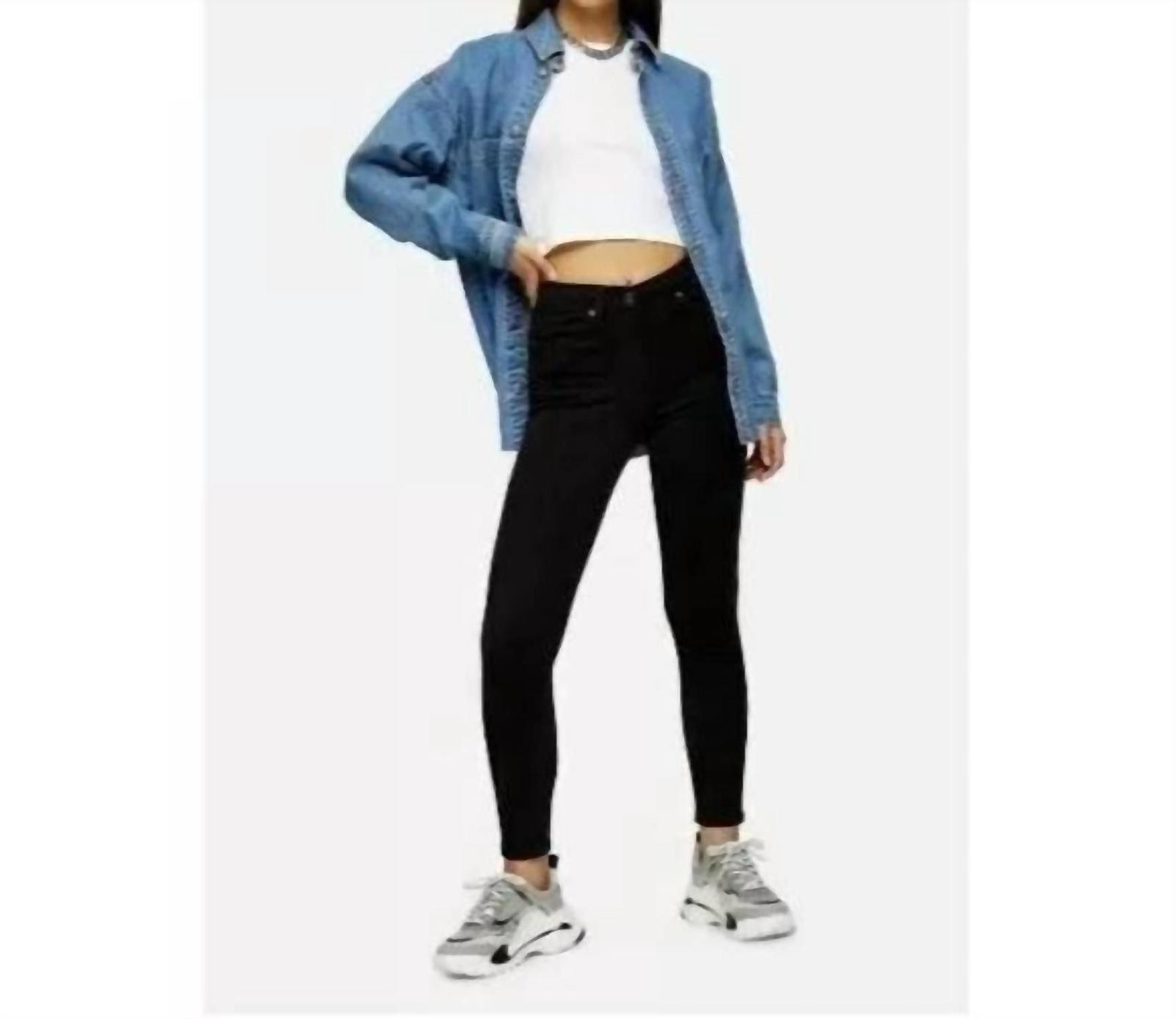 Topshop Jamie High Rise Stretch Denim Skinny Jeans Black - $52.00
