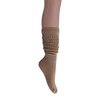 Beige Slouch Socks for Women Made in USA 1 PAIR Size 9 to 11 - $9.89