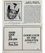 ELROY HIRSCH Autograph SIGNED 8&quot;x11&quot; Program Picture HOF Wisconsin RAMS ... - $931.84 MXN