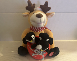 CUDDLE BARN Paradies Lagardere Musical Reindeer w/ baby penguins - £31.64 GBP
