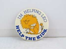 Vintage Library Pin - Leo the Lion Helping the Kids - Celluloid Pin  - £14.85 GBP