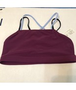 abercrombie kids girls 11/12 strappy bra workout sport bra purple strech... - $232.51 MXN