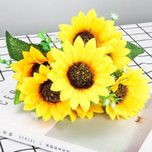 7 heads artificial sunflowers bouquet Artificial flower wedding decor fl... - $3.99