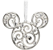 Bohemian Holiday Filigree Mickey Mouse Ornament Silver NEW - $29.99
