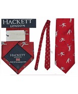 HACKETT Men&#39;s Tie 100% Silk. Red. Shop 110 Euros Here Less! HA02 T0P - £18.66 GBP