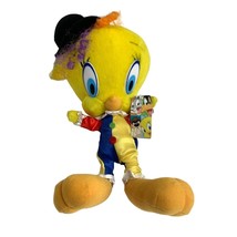New Looney Tunes Plush Tweety Bird Clown 13 in Tall Stuffed Animal Toy Yellow Cu - $15.83
