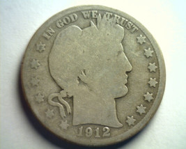 1912-D Barber Half Dollar About Good+ Ag+ Nice Original Coin Bobs Coin Fast Ship - £14.38 GBP