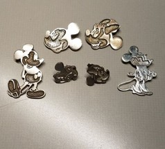 Lo Tof 6 Disney Sterling Silver Mickey Minnie Mouse Ears Earrings Necklace Charms - $54.99