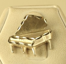 Vintage Signed Sterling Silver Detailed Grand Piano Etched Design Charm Pendant - £30.16 GBP