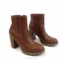 ANA Rocky A New Approach Brown Ankle Boots Side Zipper Booties Size 8.5m  - $28.70
