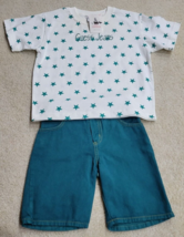 Vintage 90s Baby Guess Green 2 Piece Shirt &amp; Shorts Set Baby Size L (5Y)... - £32.99 GBP