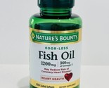 Nature&#39;s Bounty Odorless Fish Oil 1200 mg, 360 mg Omega-3 - 60 Caps Exp ... - £8.17 GBP