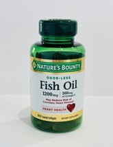 Nature&#39;s Bounty Odorless Fish Oil 1200 mg, 360 mg Omega-3 - 60 Caps Exp 08/2024 - £8.18 GBP