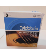 D&#39;Addario Phosphor Bronze, Light EJ16-3D 3 Sets Acoustic Guitar Strings New - $30.00