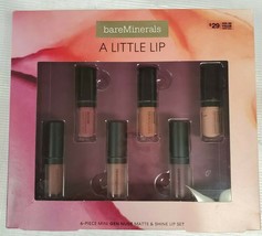 New bareMinerals * A LITTLE LIP * 6pc Mini Gen Nude Matte & Shine Lip Set - $14.99