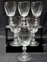 Vintage SCHOTT-ZWIESEL 6.25&quot; Crystal Wine Glass SCZ17 Platinum Band - Set Of 6 - £27.50 GBP