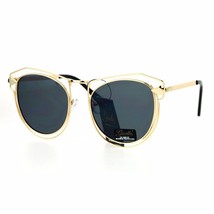 Damen Modische Sonnenbrille Gold Metall Verkabelt Doppel Rahmen Pfeil Design UV - £9.33 GBP