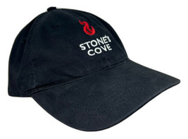 Stones Cove Hat Cap Strap Back Black Restaurant Flame Logo Cotton Port & Company - £11.72 GBP