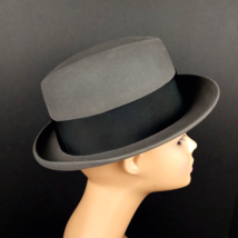 Knox New York Tony&#39;s Men&#39;s Shop Premium Gray &amp; Black Felt Homburg Hat Si... - £47.22 GBP