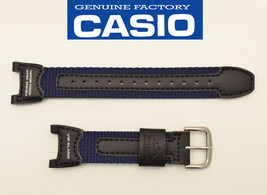 Casio Pro Trek Watch Band Fishing Gear Black &amp; Navy Blue Strap PRS-400B - £26.03 GBP