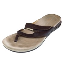 Rockport Size 7.5 Sandal Flip Flop Brown Leather Women M - £15.78 GBP