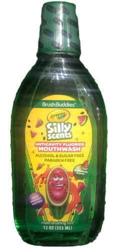 BRUSH BUDDIES CRAYOLA SILLY SCENTS WATERMELON KIDS ANTICAVITY MOUTHWASH 12oz-NEW