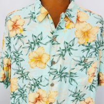 Oceans Coast Hawaiian Aloha XXL Shirt Hibiscus Leaves Floral Tropical - £31.59 GBP