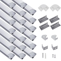 20-Pack 3.3Ft/1Meter V Shape Led Aluminum Channel System With Milky Cove... - £64.65 GBP