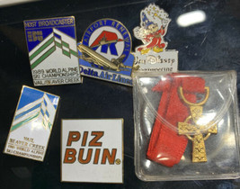 lot of 6  pins airline, Disney vial, 1989 world alpine - $15.72