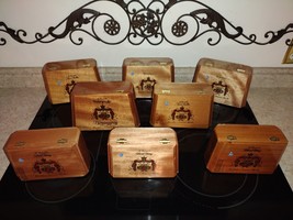 8pc ARTURO FUENTE Wooden Cigar Box Crafting Purses Different Sizes Tapered - $79.99