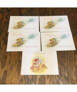 Vintage Christmas cards little children on toboggan mark plus brand - $27.68 CAD