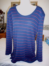 Women&#39;s Levi&#39;s Long Sleeve Shirt Size Small Navy &amp; Red Stripes NEW - £17.77 GBP