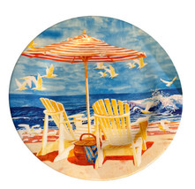 Oneida 15.5&quot; Beach Ocean Melamine Party Serving Platter Round Tray - $8.90