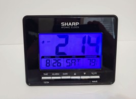 Sharp Atomic Alarm Clock Daily Battery Run Backlit Indoor Temp Calendar SPC932 - $16.78