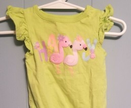 Garanimals Baby Girl 0-3M Snap Romper Bodysuit Green Happy Flamingo COMBINED SHI - £1.59 GBP