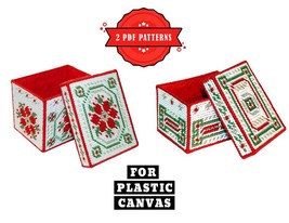 Christmas Box Plastic canvas cross stitch pdf patterns - Xmas box easy plastic  - £4.69 GBP