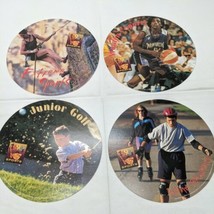 Lot of (4) 1990s Sports Circular Cardboard Collectable With Fun Facts - $17.81