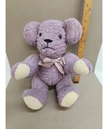 Vtg HANDMADE Fluffy Purple 16&quot; Tall Teddy Bear Corduroy Paws Fully Joint... - $38.69