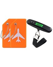 Travel Accessories Set 2Pack Silicone Luggage Tags(Orange) &amp;1Pack Portable Scale - £12.36 GBP