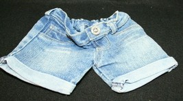 Build a Bear Workshop Blue Jeans Shorts rolled cuffs distressed pockets - £19.99 GBP