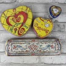 Brighton Jewelry Tins Gift Boxes Lot of 4 Rectangle &amp; Heart Shapes Lot #5 - £12.82 GBP