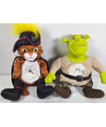 Vintage Shrek 2 Puss in Boots and Shrek Treat Stuffers Plush 2004 Stuffie - $459.09 MXN