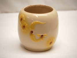Old Vintage 1950&#39;s Hull Art Pottery Grease Jar Floral Yellow Flowers No.... - £17.30 GBP