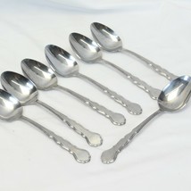 Rebacraft La Femme Oval Soup Spoons 6 3/8&quot; Reed &amp; Barton Stainless Lot of 7 - $24.49